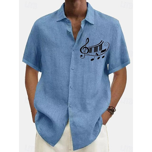 Button Beach Casual Shirt Men's Up Summer