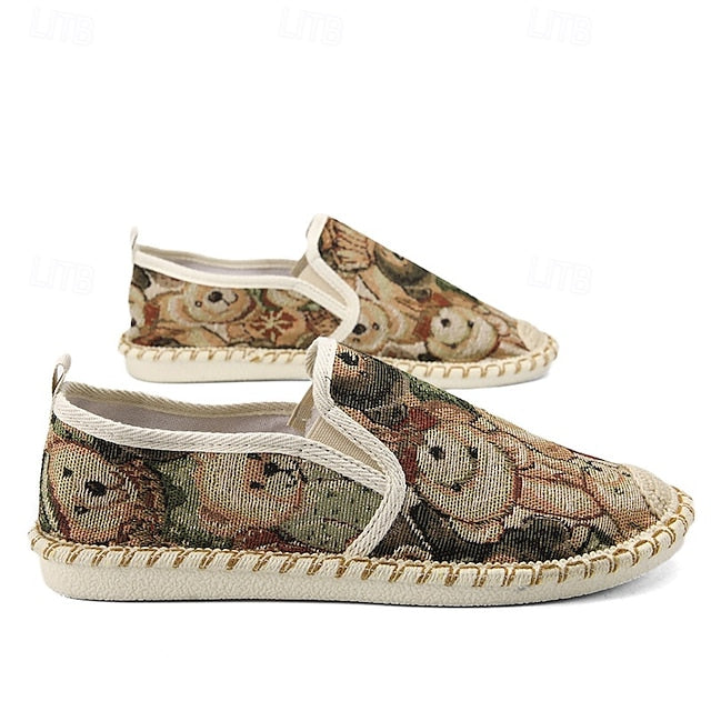 Shoes with Print Canvas Men's Animal Espadrille Slip-On