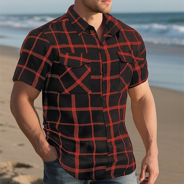 Men's Button Beach Up Summer Casual Shirt