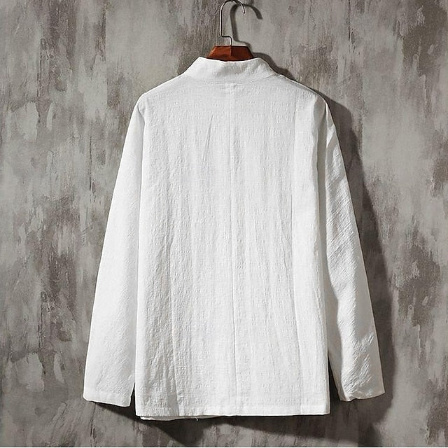 Linen Shirt Reindeer Men's Casual Button Up