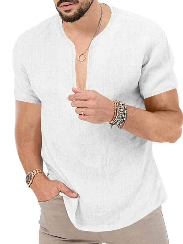 Men's Hawaiian Shirt Summer Plain Casual Beach