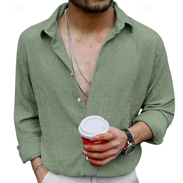 Shirt Button Men's Beach Up Summer Casual