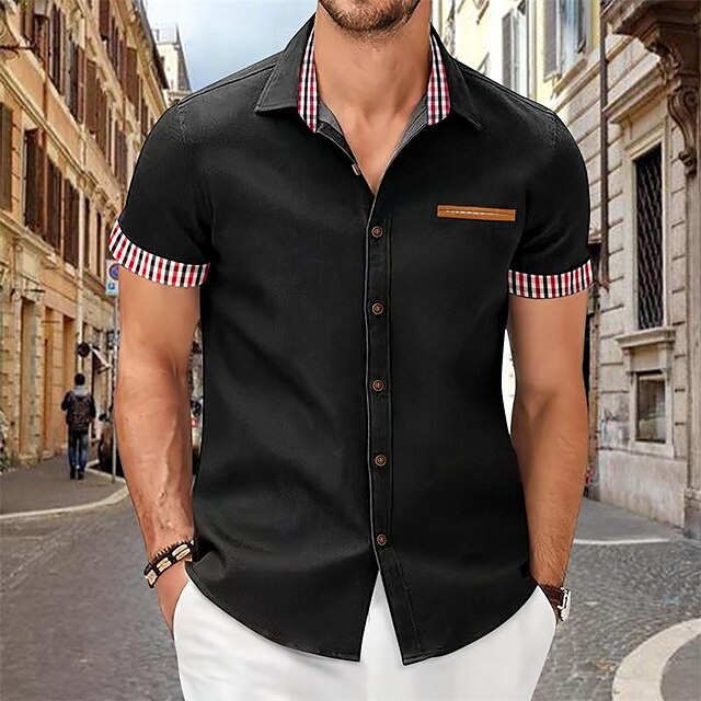 Casual Men's Button Beach Shirt Summer Up