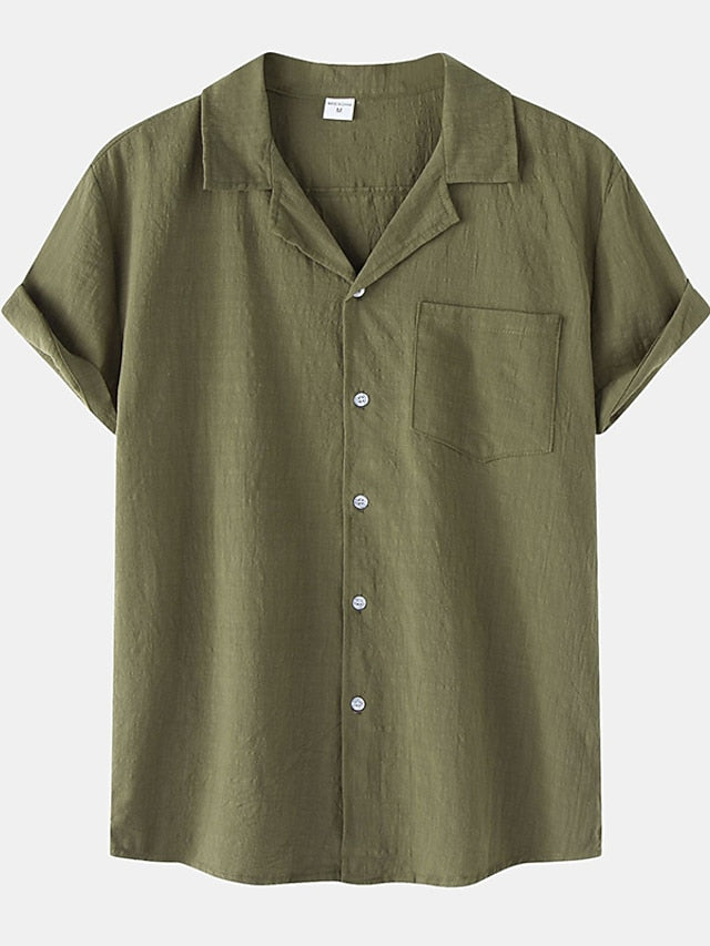 Men's White Summer Shirt Cotton Linen