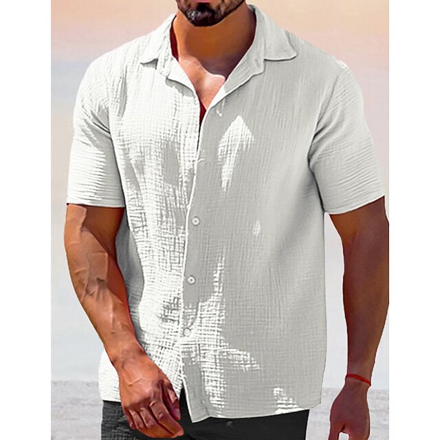 Up Summer Shirt Casual Beach Button Men's