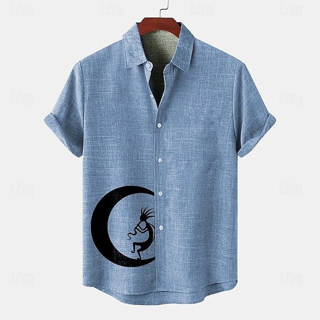 Vintage Shirt Ethnic Retro Shirts Men's Linen
