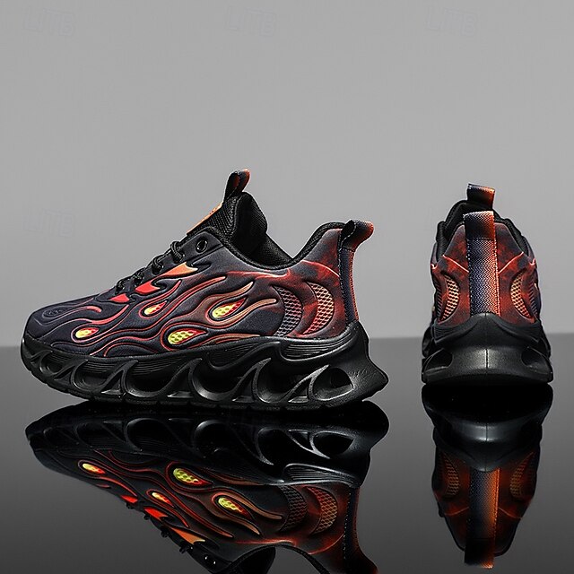 Detailing Red Men's Flame with Running Shoes