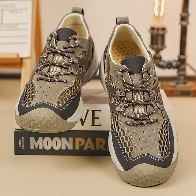 Outdoor Trail Running Sneakers Hiking Men's Durable - Khaki
