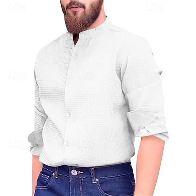 Casual Button Men's Summer Beach Shirt Up