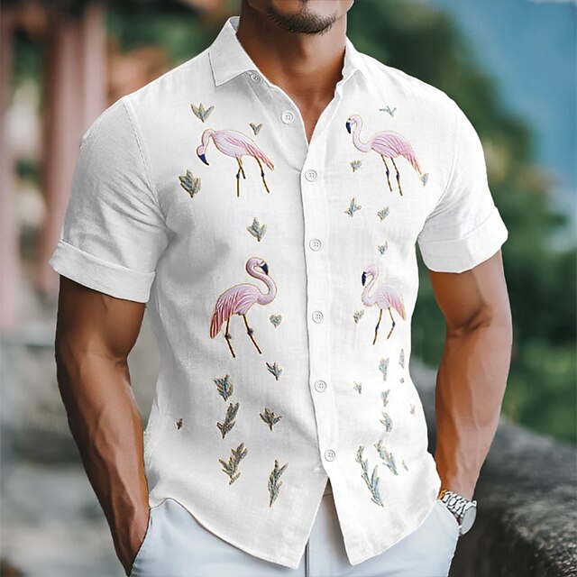 Summer Shirt Wear Men's Button Beach Up Linen