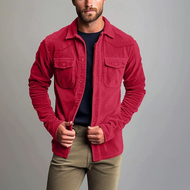 Corduroy Men's Summer Up Button Shirt