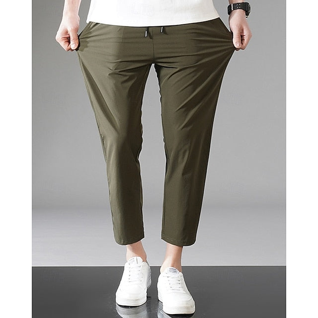 Pants Casual Waist Elastic Men's Pocket Drawstring Trousers