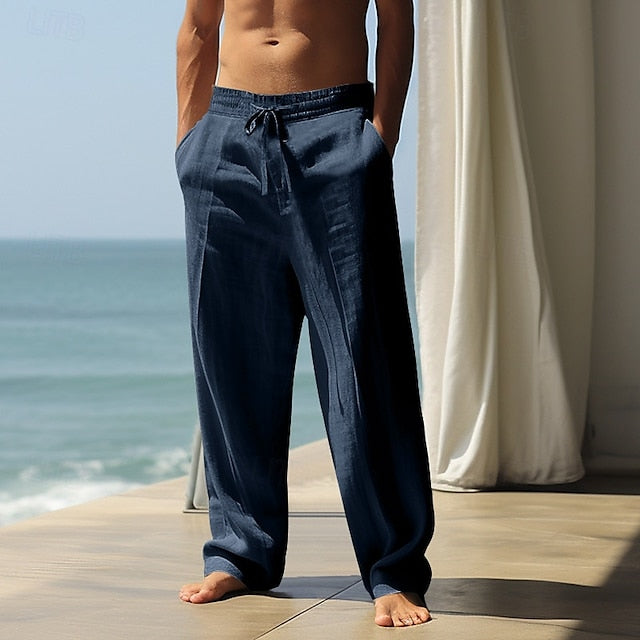 Pants Pants Men's Pants Baggy Trousers Summer Linen Beach