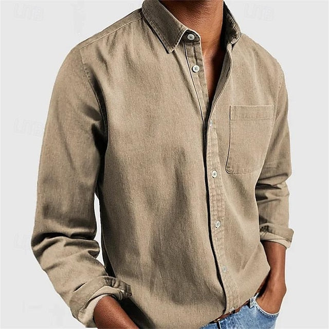 Summer Shirt Up Casual Men's Beach Button