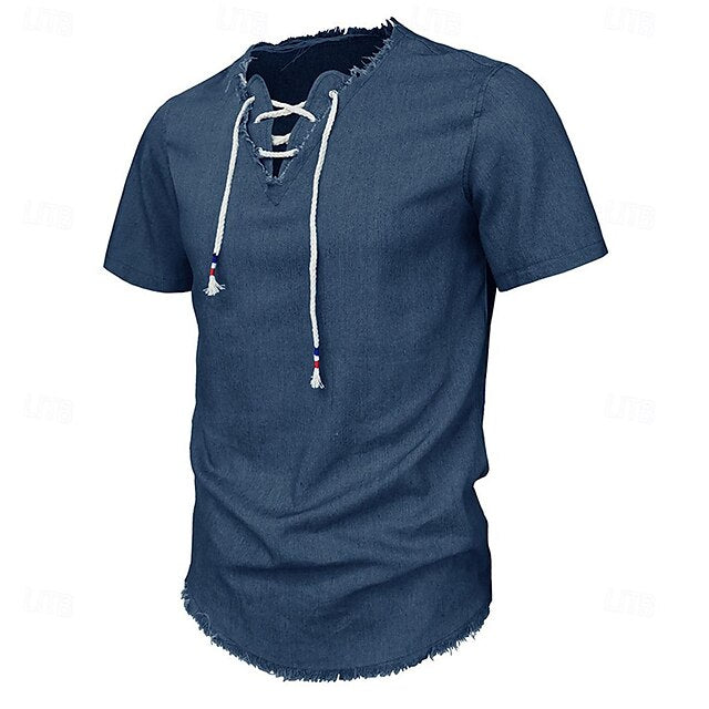 Summer Denim Men's Calico Chambray Shirt