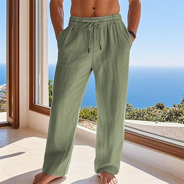Pants Beach Pants Pocket Linen Summer Trousers Pants Men's