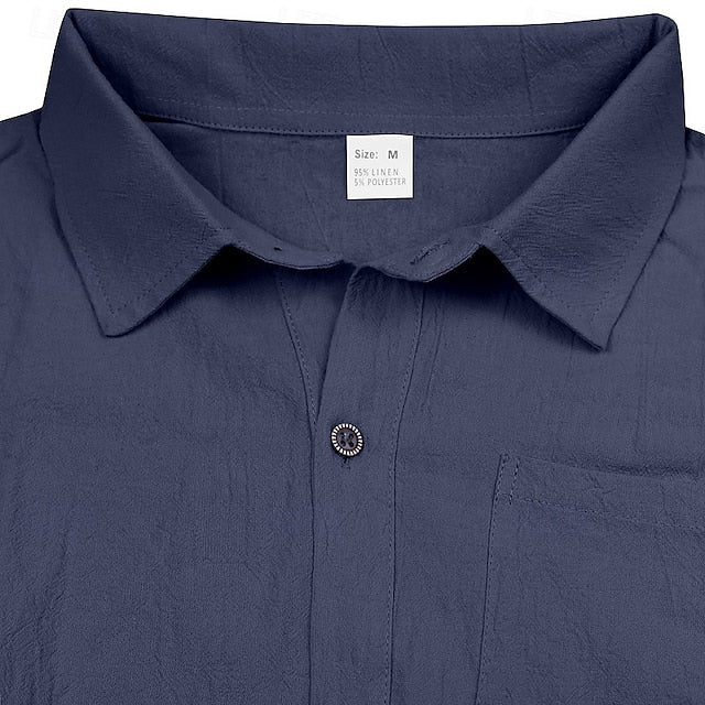 Linen Sleeveless Wear Men's Summer Beach Shirt