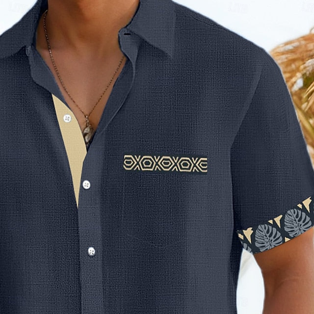 Men's Plaid Beach Linen Summer Shirt