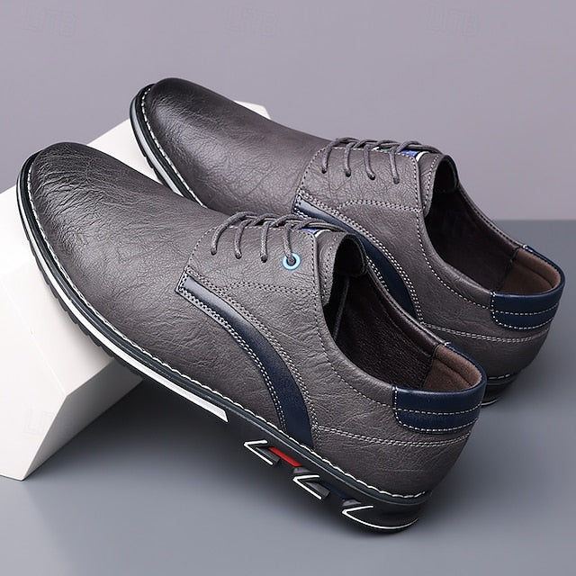 Shoes Everyday Men's Casual – Brown Lace-Up Comfortable