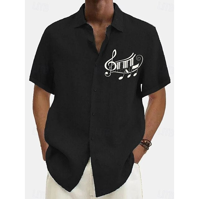 Button Beach Casual Shirt Men's Up Summer