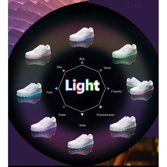for Up – LED Sneakers USB Gold and Women Light Men