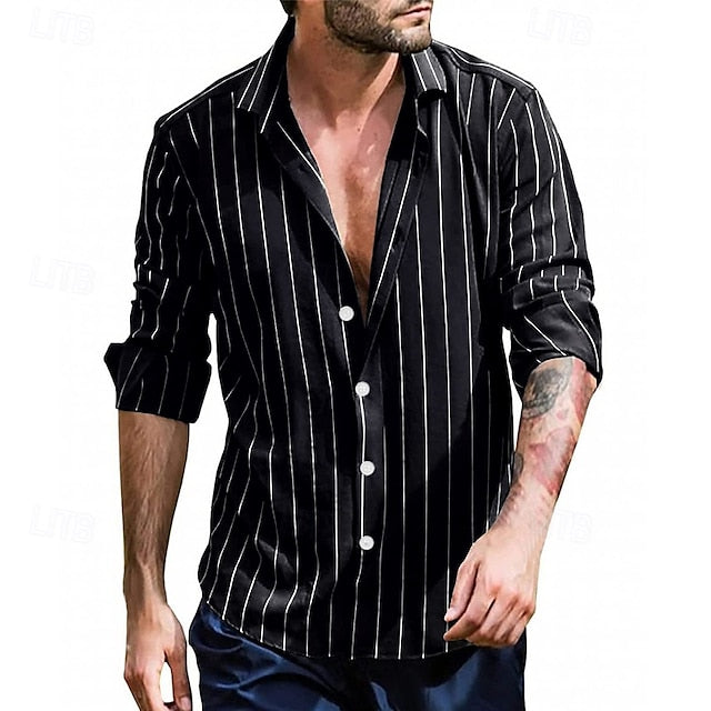 Shirt Button Beach Men's Summer Casual Up