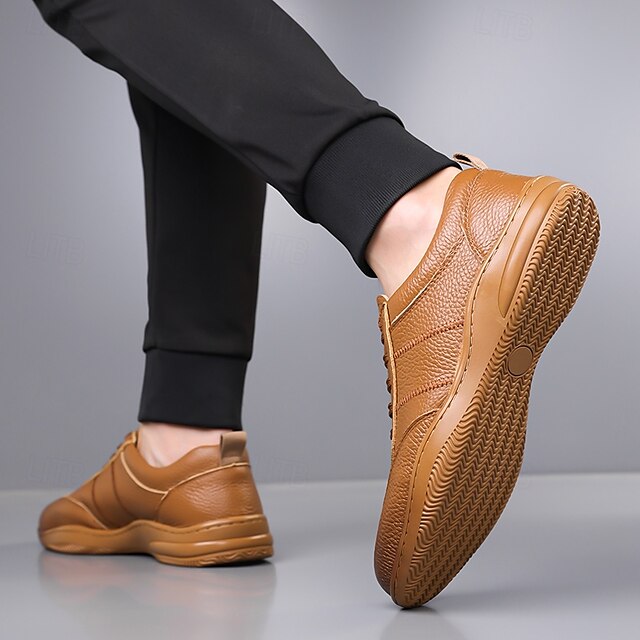 Men’s Sports Lightweight Sneakers Comfortable Leather –