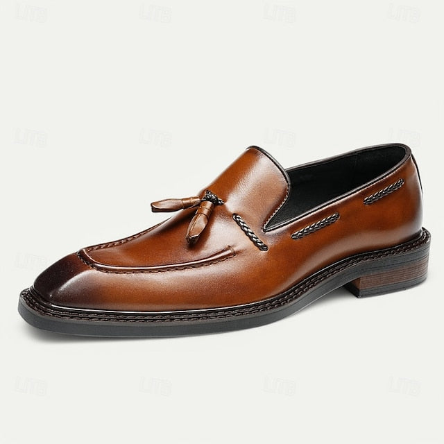 Men's Loafers - Handmade Premium Brown Genuine Leather