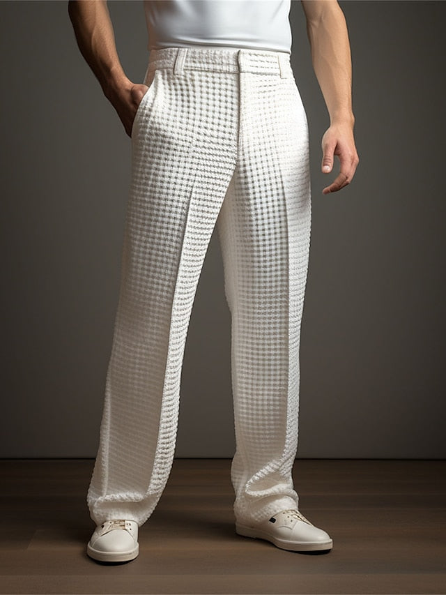 Slacks Pants Trousers Pants Dress Pants Men's Suit Waffle