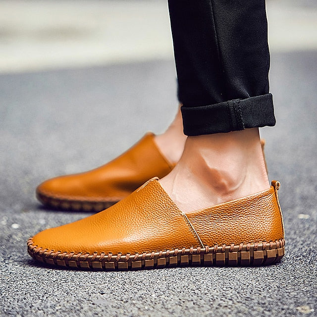 Leather Men's Loafers Slip-On