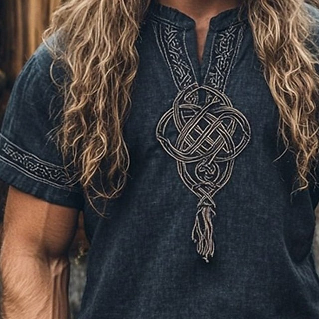 Tee Shirt Men's T Sleeve Henley Short