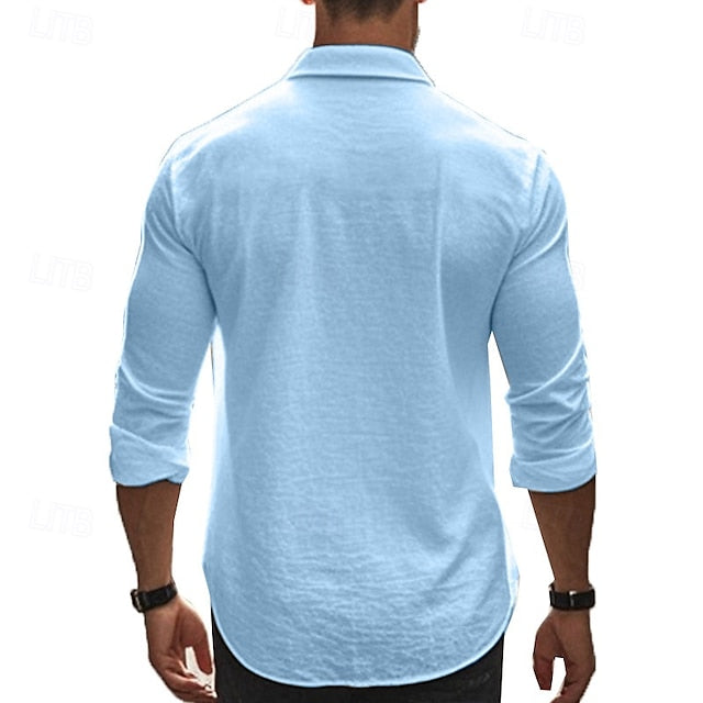 Beach Casual Up Summer Men's Shirt Button