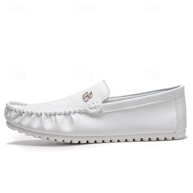 Men's Moccasins Red and Logo Design Elasticized with