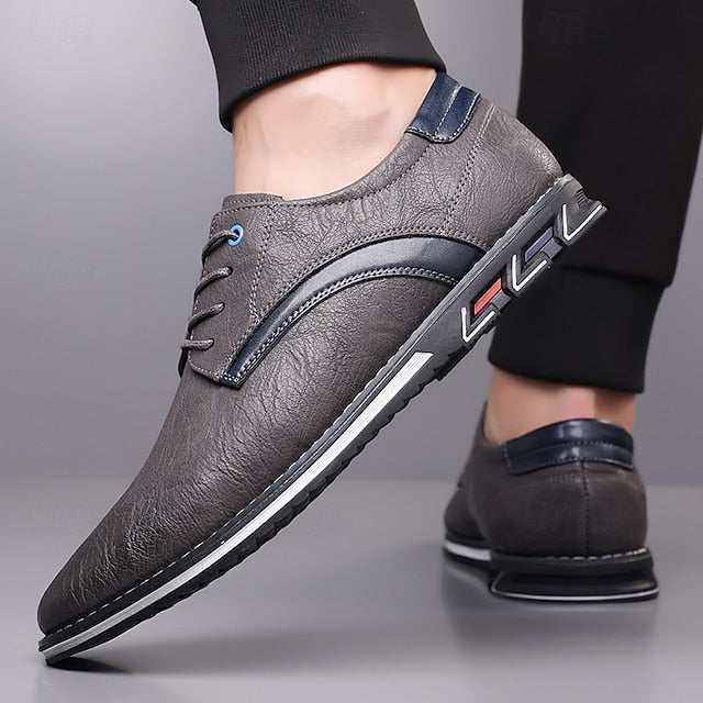 Shoes Everyday Men's Casual – Brown Lace-Up Comfortable