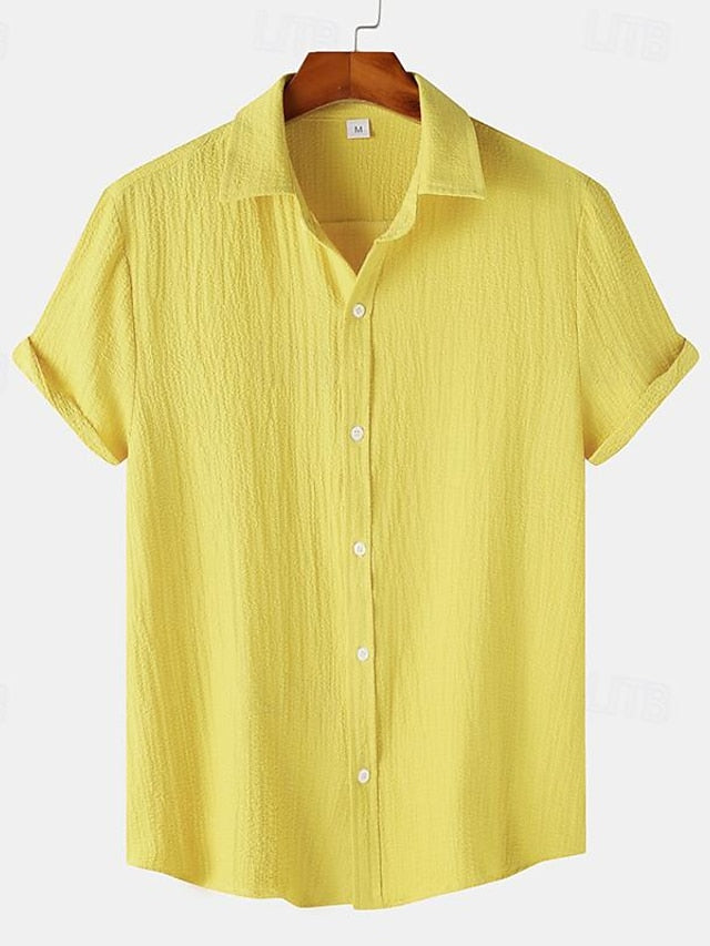 Black Wine Short Blue Casual Men's Sleeve Pink Shirt Yellow