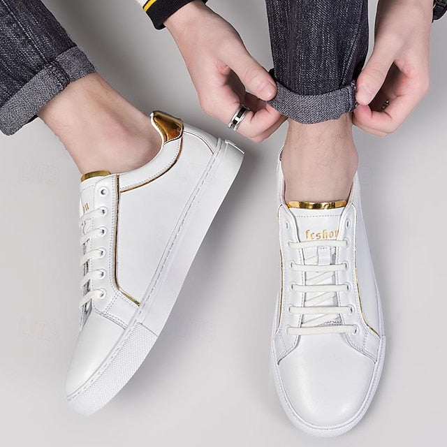 Casual Men's Walking Split Sneakers Leather Comfortable