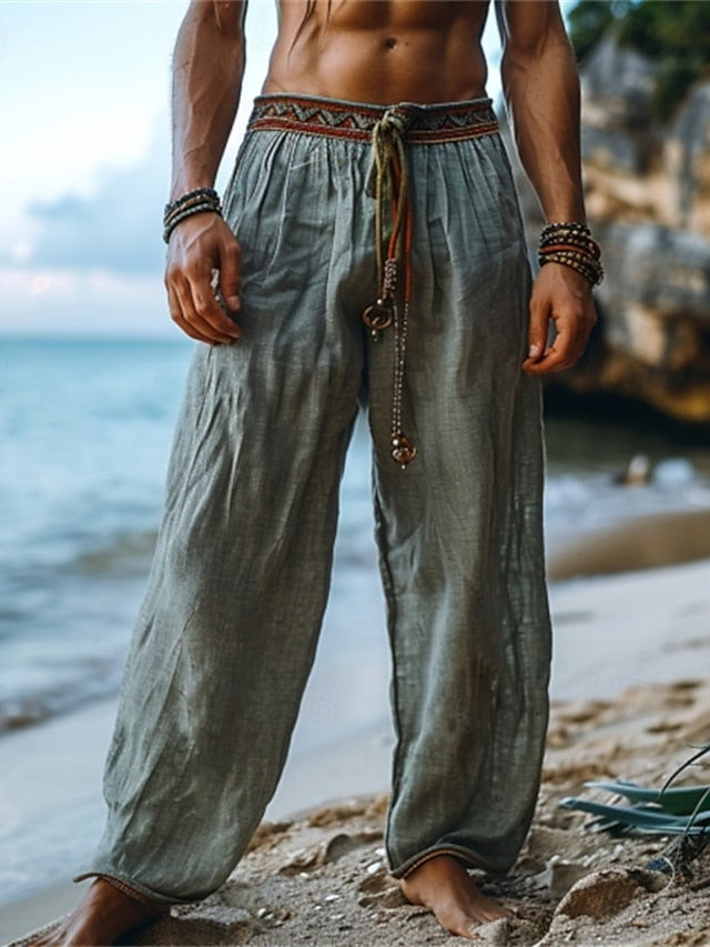 Viking Shirt Summer Beach Linen Style Men's