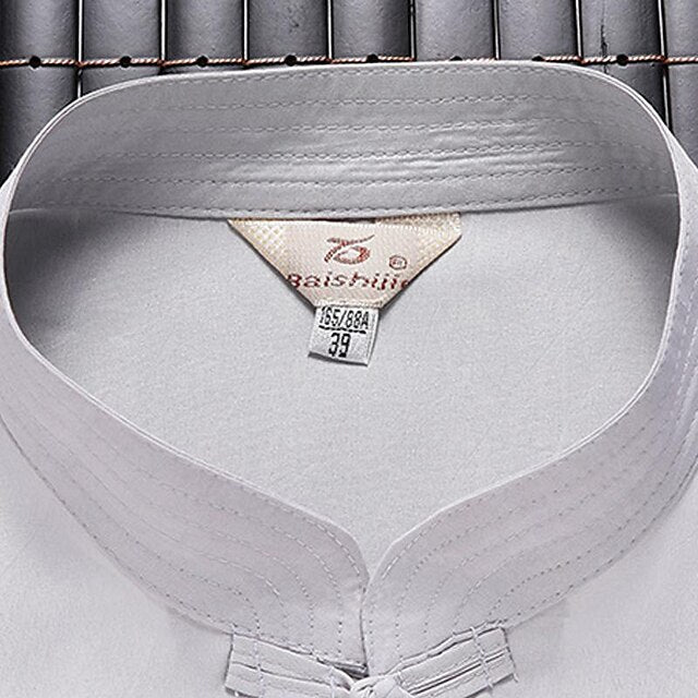 Shirt Collar Mandarin Chinese Men's