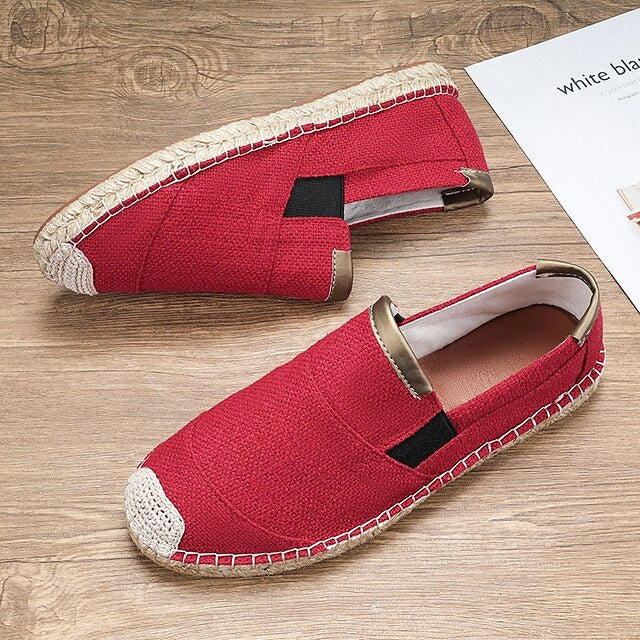with Red Sole - Espadrille Men's Shoes Jute Slip-On