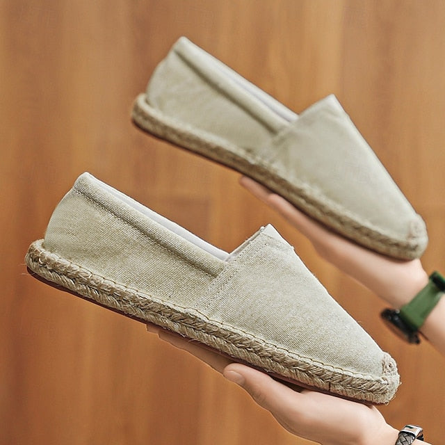 Shoes Slip-On Men's Rope with Canvas Red Espadrille Jute