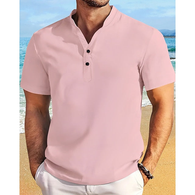 Button Summer Up Casual Men's Beach Shirt