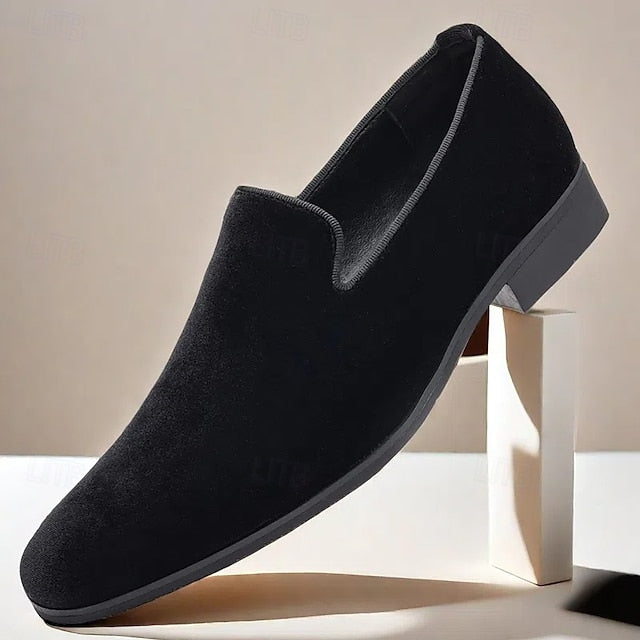 Red Dress Velvet Men's Shoes Slip-On