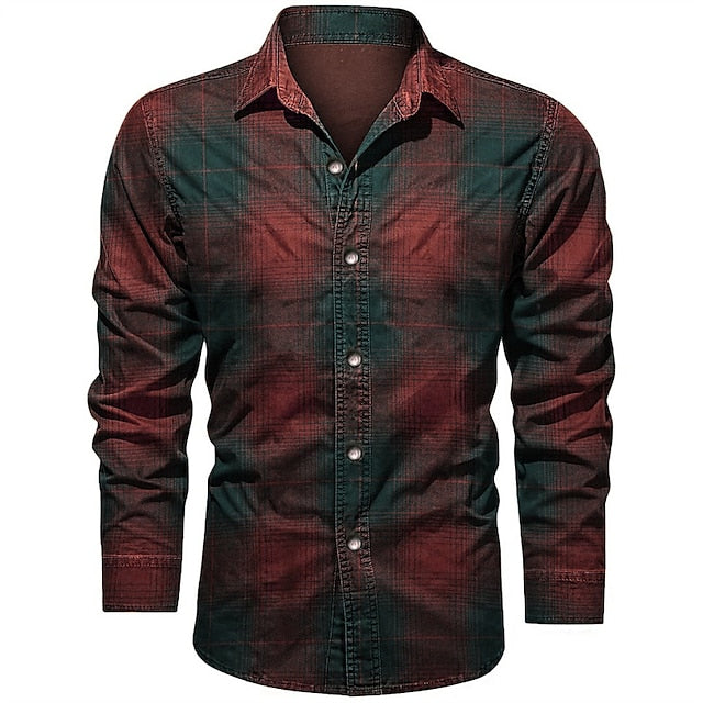 Up Summer Yellow Shirt Men's Button Plaid