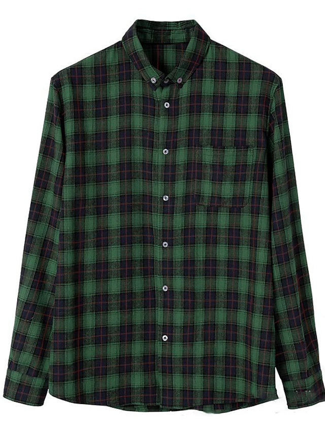 Yellow Casual Button Shirt Men's Up Green Red