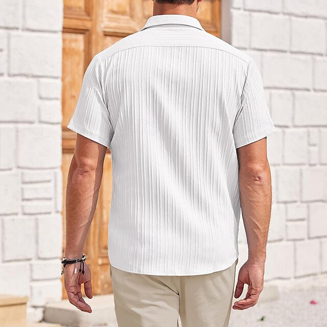 Casual Shirt Up Men's Button Summer Beach