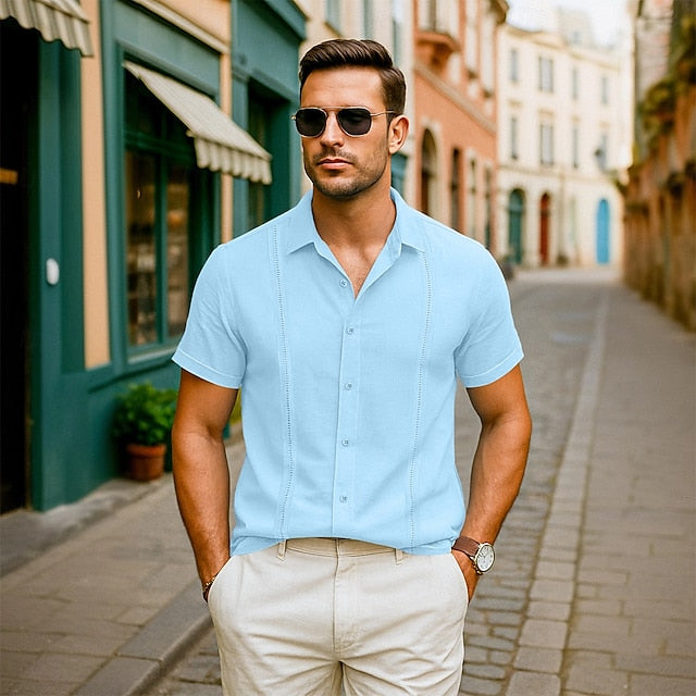 Shirt Beach Summer Men's Linen