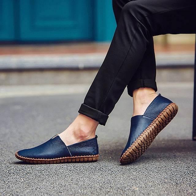Leather Men's Loafers Slip-On