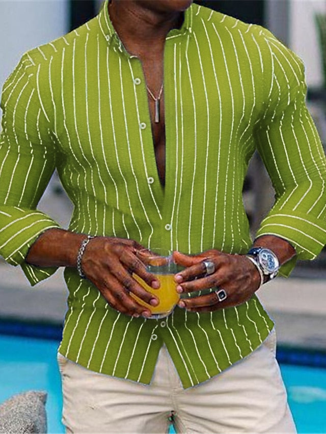 Beach Shirt Men's Summer Button Wear Casual Up