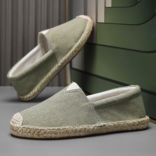 Shoes Slip-On Men's Rope with Canvas Red Espadrille Jute