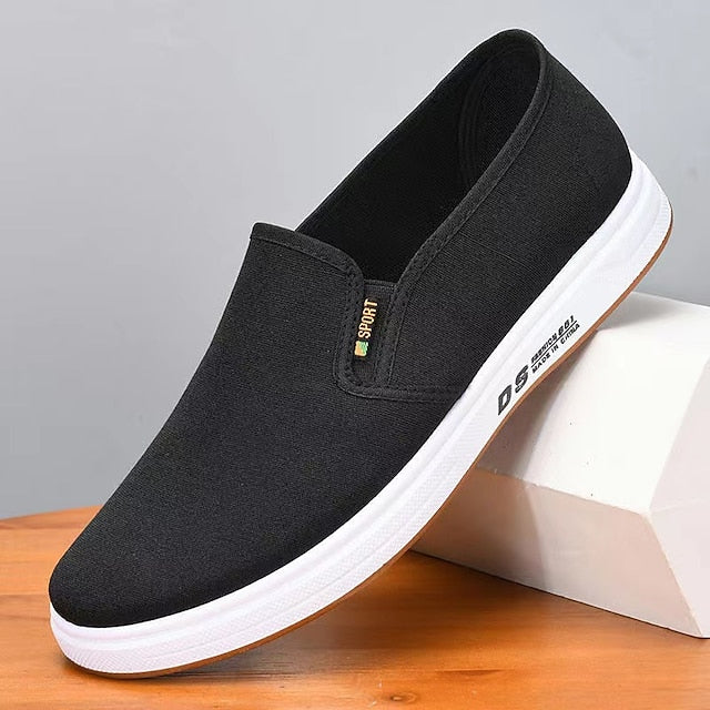 Navy Blue Canvas – Casual Shoes Slip-On Lightweight Men's